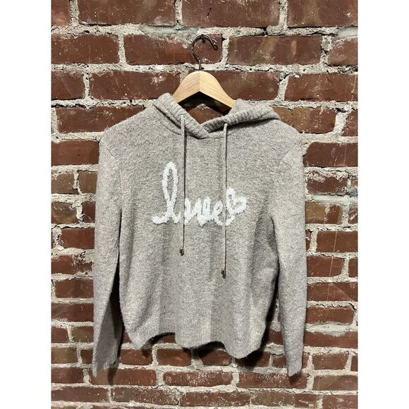 Cupcakes and Cashmere Womens Tan Pullover Hooded Sweatshirt Medium Love - Picture 1 of 3